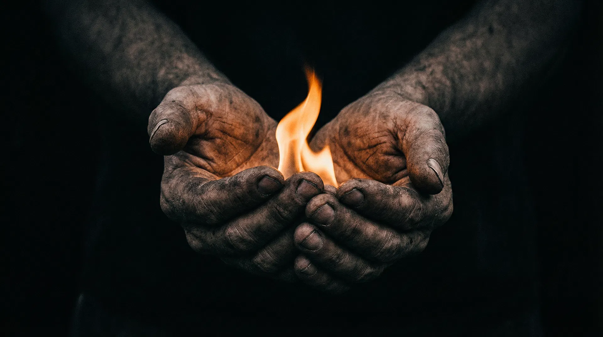 Hands holding fire — symbolising strength and purpose